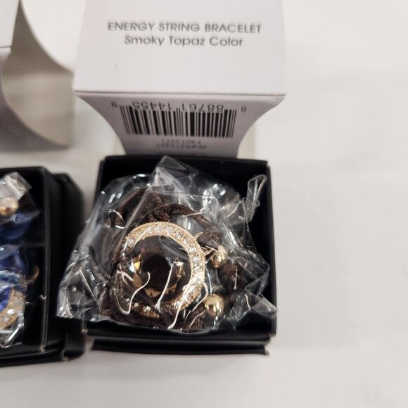Avon Energy String Bracelet Bundle Light Pink / Blue / Smoky Topaz NEW - Picture 4 of 6